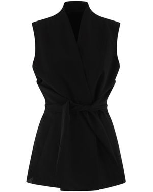Rick Owens Tie-Waist Down Gilet - Black