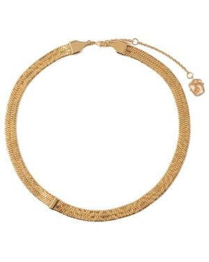 Burberry Engraved Check Necklace - Metallic