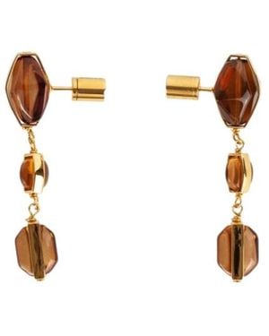 Jil Sander Embellished Drop Earrings - White
