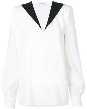 Givenchy Contrast V-Neck Blouse - White