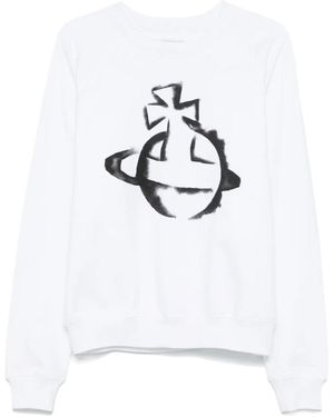 Vivienne Westwood Orb Printed Crewneck Sweatshirt - White