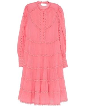 ERMANNO FIRENZE Layered Lace Midi Dress - Pink