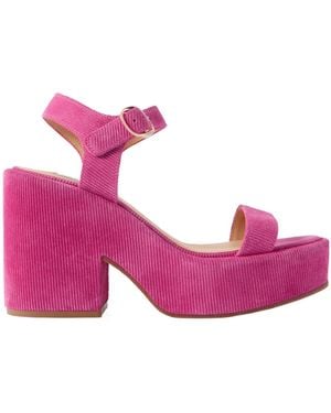 Gabriela Hearst Iman Ribbed Suede Sandals - Pink
