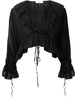 Chloé Chloé Ruffle Detailed Shirt - Black
