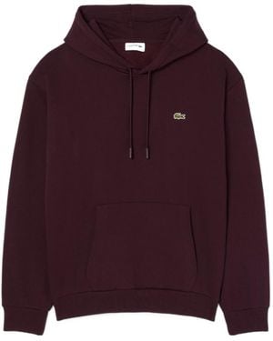 Lacoste Logo-Patch Hoodie - Purple