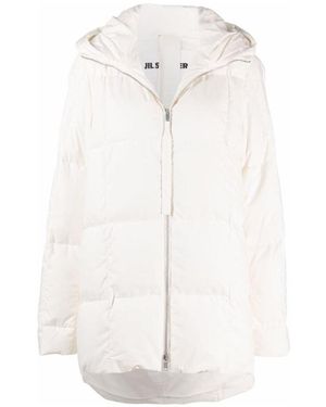 Jil Sander Padded Zipped Coat - White