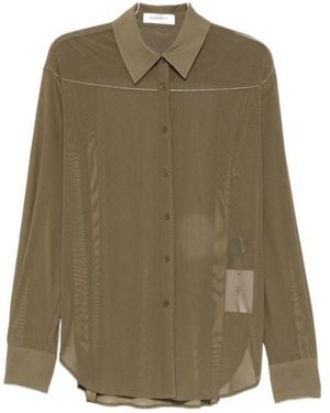 Frankie Shop Peri Sheer Long-Sleeved Shirt - Green