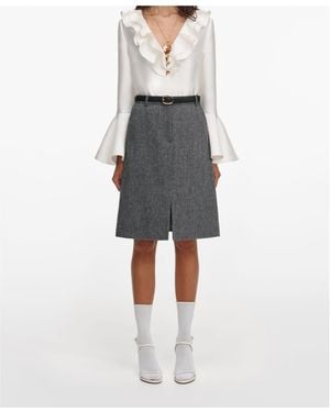 Self-Portrait Ruffle Top - White
