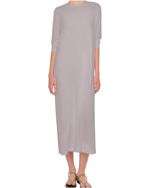 sachin and babi light blue dress Norma Kamali Grace Cotton-Blend Midi Dress in Gray