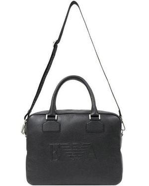 Emporio Armani Logo Briefcase - Black