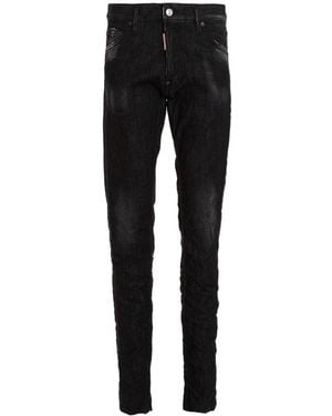 DSquared² Distressed Tapered Leg Jeans - Black