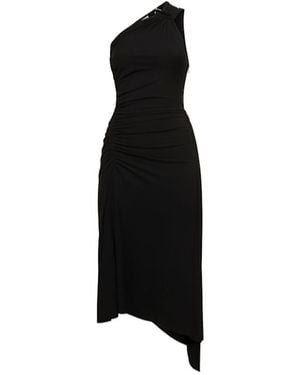 Michael Kors Ruched Jersey One-shoulder Dress - Black