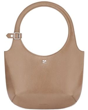 Courreges Courrèges Holy Naplack Zipped Tote Bag - White