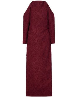 Proenza Schouler Lina Open-Back Crinkled-Silk Maxi Dress - Red