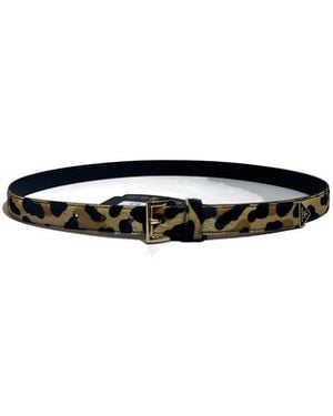Prada Leopard-Panel Belt - White