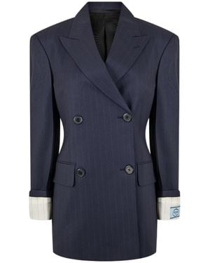 Prada Double Breasted Blazer - Blue