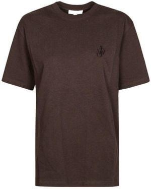 JW Anderson Jw Anderson Short-Sleeved Crewneck T-Shirt - Brown