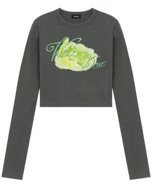 we11done Cropped Long-Sleeves T-Shirt - Green