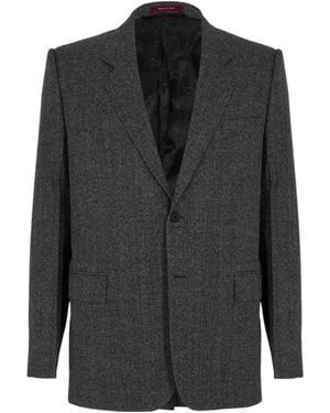 Gucci Check Single-Breasted Blazer - Black