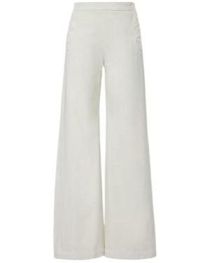 Nili Lotan Reed Cotton Wide-Leg Trousers - White