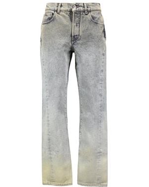 Off-White c/o Virgil Abloh Washed Denim Straight-Leg Jeans - Grey