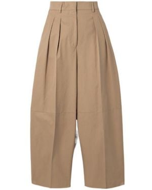 Altuzarra Pleated Cotton-Twill Barrel-Leg Trousers - Natural
