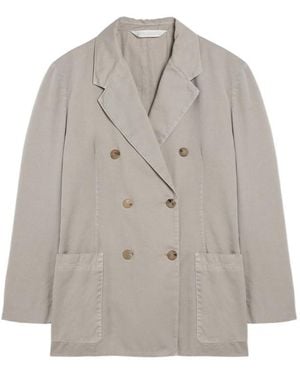 Palm Angels Double-Breasted Cotton Jacket - Grey