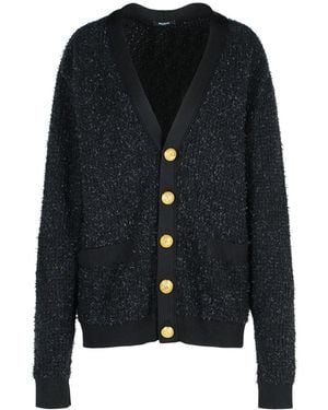 Balmain Lion-Head Buttoned Cardigan - Black