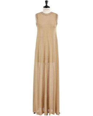 Dior Sleeveless Long Dress - Natural