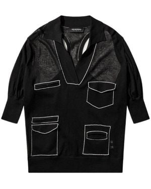 Kiko Kostadinov Kreiner Knitted Polo Top - Black