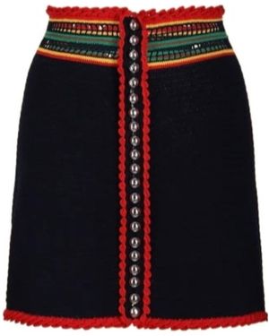 Rabanne Colour-Block Macramé Miniskirt - Black