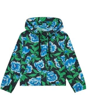 KENZO Peonies Short Windbreaker - Green