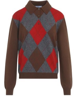 Prada Collared Long-Sleeved Knit Jumper