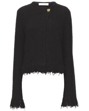 Chloé Chloé Tweed Frayed Edge Jacket - Black