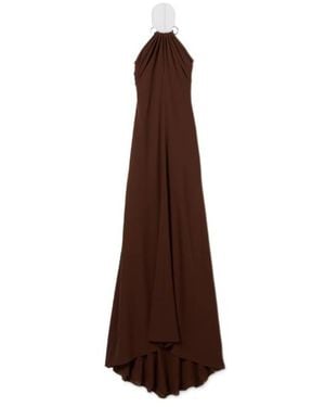 Gucci Silk Crêpe Long Dress - Brown
