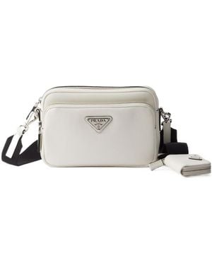 Prada Saffiano Leather Shoulder Bag - Gray