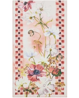 Ferragamo Fiori Print Silk Scarf - White
