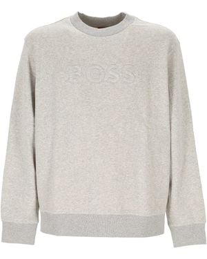 BOSS Crew Neck Long-Sleeved Sweatshirt - White