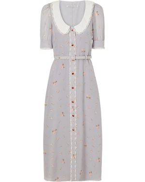 Alessandra Rich Chine Midi Dress - Grey