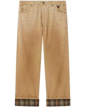 Golden Goose Check Detailed Gradient Trousers - Natural