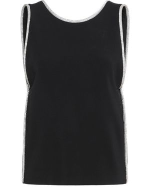 Sportmax Sequined Trim Tank Top - Black
