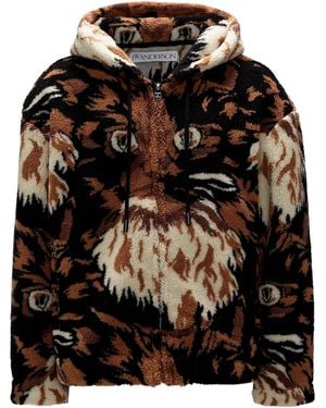 JW Anderson Jw Anderson Fleece Hooded Jacket - Black