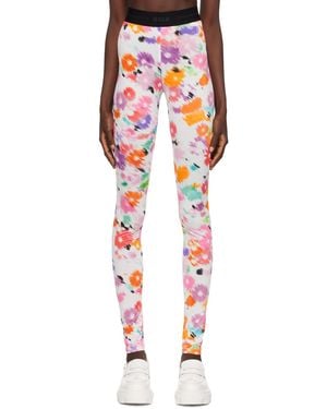 MSGM Logo Tight Leggings - Red