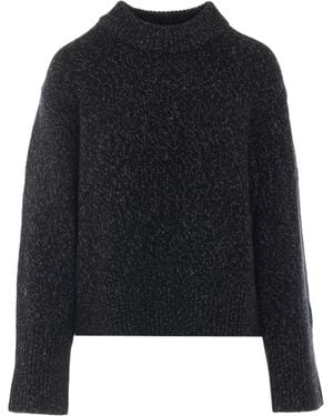 Lisa Yang Tarie Sparkle High Neck Knitted Jumper - Black