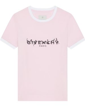 Givenchy Logo Printed Crewneck T-Shirt - Pink