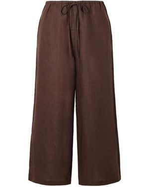 STAUD Wide-Leg Cropped Pants - Brown
