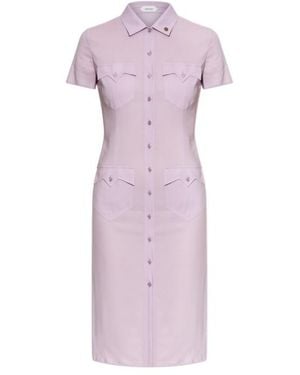 Versace Stretch Georgette Midi Dress - Purple