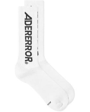 Adererror Logo Letter Knitted Socks - White
