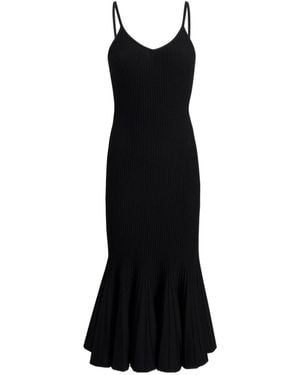 KHAITE Queen V-Neck Midi Dress - Black