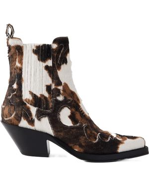Gabriela Hearst Cassidy Cow-Print Calf Hair Ankle Boots - Brown